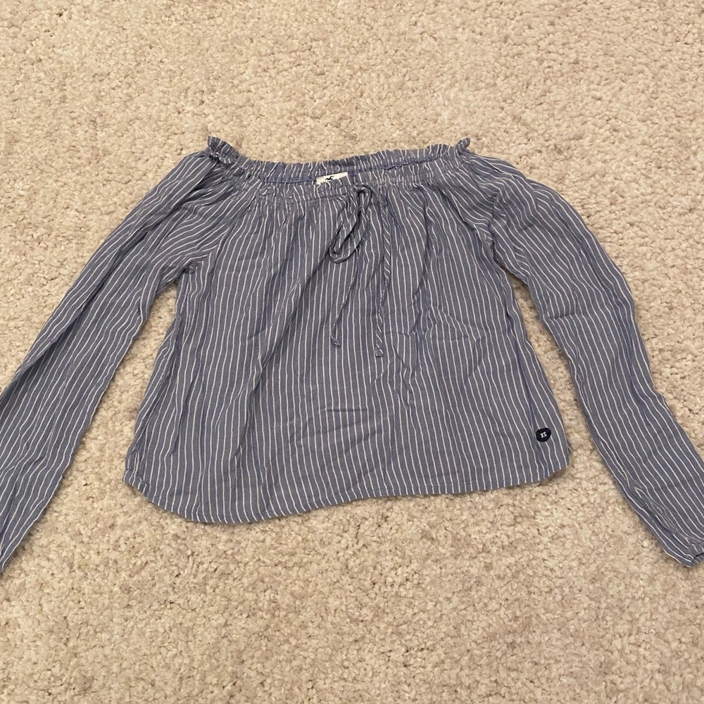 Striped off the shoulder long sleeve